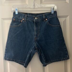 Vintage Y2K Levi's High Waisted Denim Dad Shorts, Classic Blue Wash, Size 4